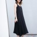 2019 black long cotton dress trendy plus size sleeveless caftans Elegant wild dress