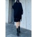 Oversized black Letter knit tops v neck fall fashion sweaters