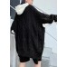 For Spring fall black knit tops plus size hooded clothes For Women