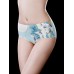 Mid Waist Crane Printed Ice Silk Seamless Briefs