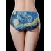 Full Hip Mid Waist Ice Silk Printing Soft Briefs