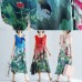 boutique pink floral cotton dresses casual sleeveless cotton maxi dress vintage side open cotton clothing