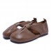 Chocolate Beautiful Hollow Out Flat Feet Shoes Cowhide Leather